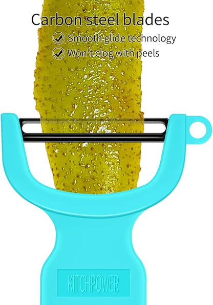Original Vegetable Peeler, Potato Peelers for kitchen Carbon Steel Blade 3-Pack Orange/Blue/Yellow - Image 5