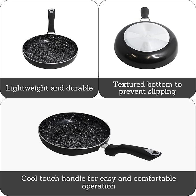 IMUSA 8” Bistro Ceramic Nonstick Fry Pan with Bakelite Handle - Image 2