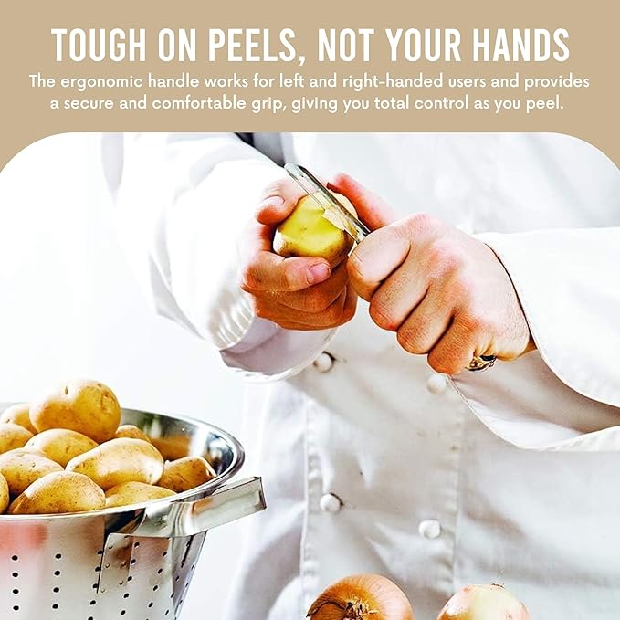 Linden Sweden Soft Grip Peeler - Gray | Rust Resistant Vegetable Peeler with Ergonomic Handle for Safety and Control | Dishwasher Safe Potato Peelers for Kitchen Made in Sweden | 9"L x 2.5"W | 6.5" - Image 4