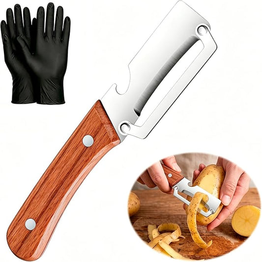 Multifunctional Vegetable Peeler for Kitchen & Bottle Opener,2 in 1 Stainless Steel Paring Knife for Fruit Veggie,Kitchen Gadgets for Sugar Cane Potato Fruit Pineapple Pumpkin Veggie Peeler by Unknown