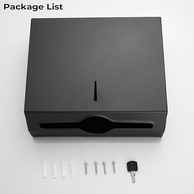 Commercial Paper Towel Dispenser for Multifold - Paper Towel Dispenser Wall Mount, Large Capacity Stainless Steel Tissue Holder, Suitable for Bathrooms and Public Places, Matte Black - Image 7
