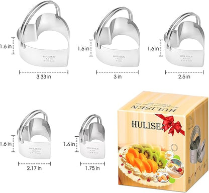 HULISEN Heart Cookie Cutter Set (5 Pieces/Set), Stainless Steel Biscuit Cutter with Handle, Professional Baking Tools Set, Gift Packaging (Heart Shaped) - Image 4