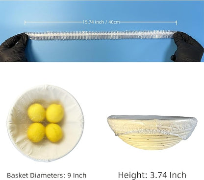 100 Boxed Bowl Covers Bread Proofing Plastic Wrap for Food Shower Caps for Sourdough Bread Baking Rising Elastic Reusable BPA Free Food Grade (Diameter 10") - Image 5