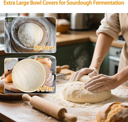 100Pcs Extra Large Plastic Bowl Covers Fits 6-13 Inch Bowls, Elastic Reusable Food Covers for Bread Proofing, Food Fresh Keeping & Dust Protection