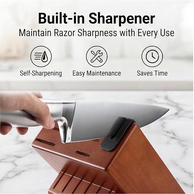 McCook® Knife Sets, German Stainless Steel Kitchen Knife Block Sets with Built-in Sharpener - Image 3