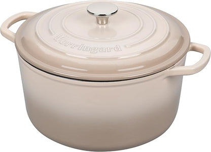 VORRINGARD Enameled Cast Iron Dutch Oven Pot with Lid, for Sourdough Bread Baking, Round Dutch Ovens, 4.5 Quart, Latte - Image 6
