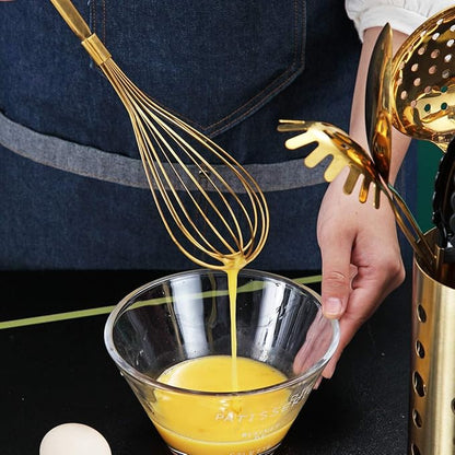 Gold Whisk, Berglander Whisk For Cooking With Titanium Gold Plating, Stainless Steel Balloon Whisk, Sturdy Kitchen Wire Whisk Set for Cooking, Baking, Blending, Beating, Dishwasher Safe, Easy to Clean - Image 6