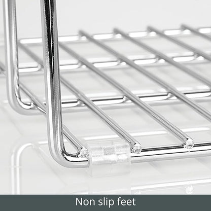 mDesign 3 Slot Tray and Pan Rack — Metal Wire Rack for Pantry and Kitchen Storage — Freestanding Pan Lid Holder Also for Baking Trays and Crockery – Silver - Image 4