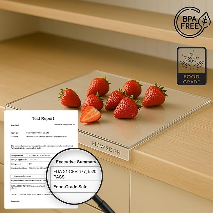 Acrylic Cutting Board with Counter Lip, Clear Cutting Boards for Countertop Protector, Non-Slip Cutting Board for Kitchen Counter, Aesthetic Kitchen Decor Gadgets House Warming Gifts(16.1"x12.5") - Image 3