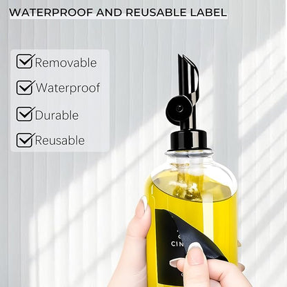 3PCS Olive Oil Dispenser Bottle For Kitchen, Soy Sauce Dispenser, Glass Oil and Vinegar Dispenser Set W. Wooden Tray & Labels & 3 Replacement Spouts, Coffee Syrup Dispenser(Clear) - Image 8