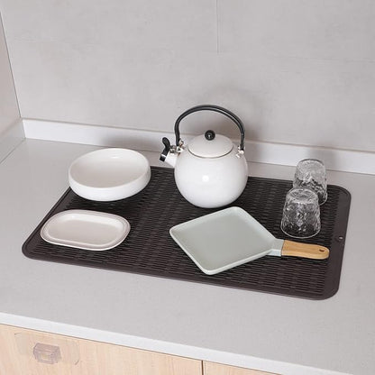 MicoYang Silicone Dish Drying Mat for Multiple Usage,Easy clean,Eco-friendly,Heat-resistant Silicone Mat for Kitchen Counter or Sink,Refrigerator or Drawer Liner Coffee 3XL 28 inches x 18 inches - Image 6