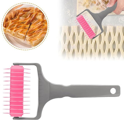 Pastry Lattice Roller Cutter, Pastry Cutter Roller DIY Baking Tool for Dought Cookie Pie, Crust Pastry Wheel for Cutting, Baking & Cooking Tool for Apple Pie Crust or Ravioli Pasta - Image 2