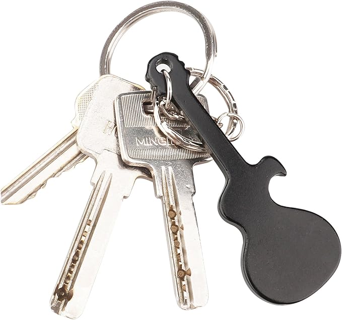 SWATOM Guitar Bottle Opener with Keychain Key Tag Chain Ring Accessories (6, Guitar)…