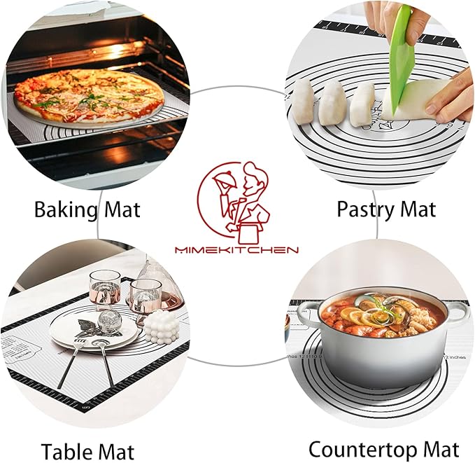 Silicone Macaron Baking Mat, Non Stick Pastry Mat for Rolling Dough,Silicone Mat for Baking Pizza, Cookie, Bread, Fondant, Macarons, Reusable and Large Silicone Mat - Image 4
