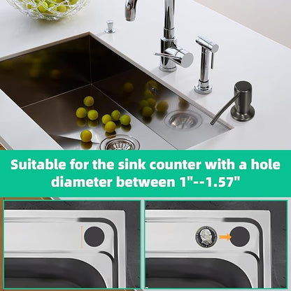 Soap Dispenser for Kitchen Sink, Built in Sink Soap Dispenser, Countertop Soap Dispenser Pump with 47" Extension Tube kit, No Need to Fill Little Bottle Again, Gray - Image 5