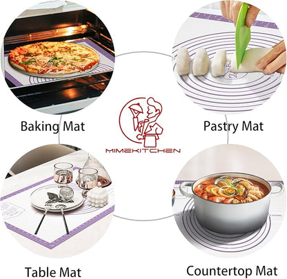 Silicone Mat for Baking, Non Stick Silicone Pastry Mat for Dough Pie Crust, Rolling Mats for Making Cookies Macarons Bread, Easy to Clean& Store - Image 5