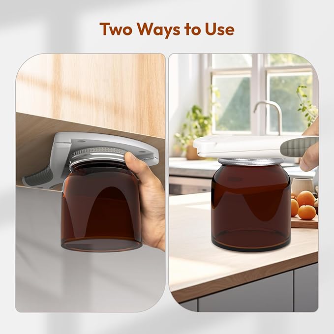Jar Opener for Seniors, Ideal Bottle Opener, Easy Grip Jar Opener & Under Cabinet Car Opener Effortless to Unscrew Any-Sized Lid, Essential Kitchen Gadgets for Weak Hands or Arthritis - Image 3