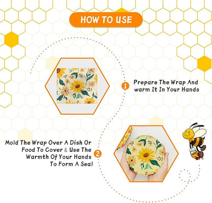 Beeswax Wrap, 9 Pack Eco-Friendly Beeswax Wraps for Food Storage, Organic, Sustainable, Beeswax Food Wraps, Zero Waste Reusable Food Wrap Beeswax Paper 1L, 3M, 5S Plants Pattern Sandwich Wrappers - Image 4