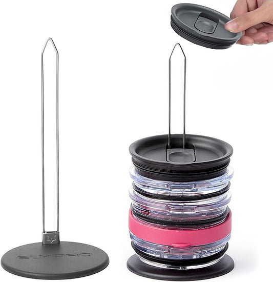 ELYPRO - Revolutionary Tumbler Lid Organizer for Stanley, Yeti Cap Lids- Space-Saving Design - Slim Vertical Storage for Up to 10 Lids , Clutter-Free Kitchen Cabinets and Countertops Organization by ELYPRO