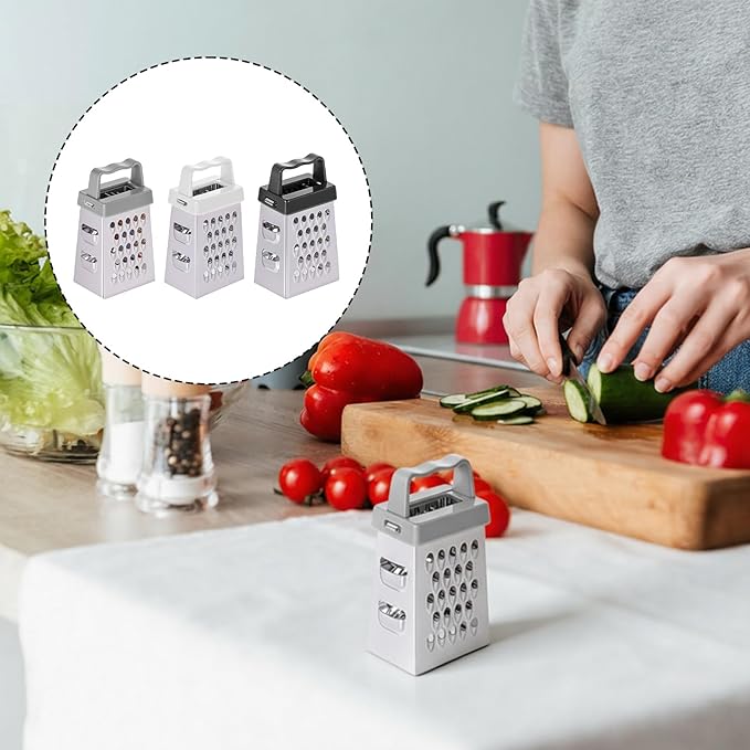 12 Pcs Mini Cheese Grater Stainless Steel Box Grater with 4 Sides Professional Fine Coarse Handheld Slicer Small Lemon Safe Zester Shredder for Kitchen Ginger Vegetable Potatoes Food - Image 7