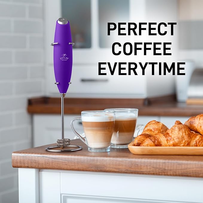 Zulay Kitchen Whisk Milk Frother with 4 Duracell Batteries - Powerful Handheld Foam Maker for Coffee, Lattes, Matcha, Hot Chocolate & Cappuccinos - Whip Creamy Froth in Seconds - Image 5