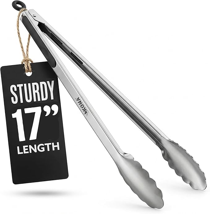 Kona Premium Stainless-Steel Locking Grill Tongs 18 inch, Sturdy, Heavy Duty Tongs - Great for Cooking, Grilling, and Barbecue (BBQ) by Kona