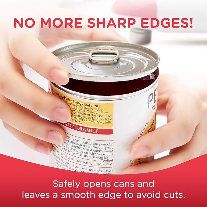 Kitchen Mama Auto Electric Can Opener: Open Your Cans with A Simple Press of Button - Automatic, Hands Free, Smooth Edge, Battery Operated, YES YOU CAN (Red) - Image 4