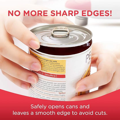 Kitchen Mama Auto Electric Can Opener: Open Your Cans with A Simple Press of Button - Automatic, Hands Free, Smooth Edge, Battery Operated, YES YOU CAN (Red) - Image 4