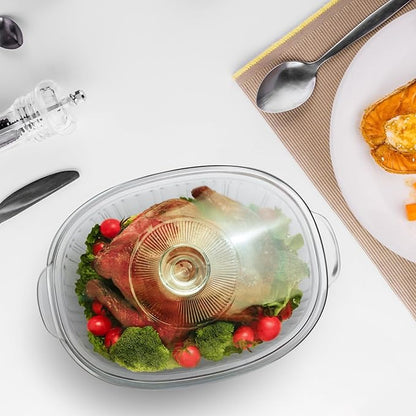 Luvan 2.8L/3Qt Glass Casserole Dish with Lid, Ribbed Oval Glass Baking Dish for Oven & Microwave, Clear Lead-Free Covered Casserole Cookware, Versatile Deep Glasses Food Container for Baking, Cooking - Image 7