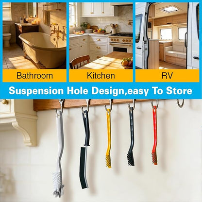 Crevice Cleaning Brush Set, Hard Bristle Small Scrub Brushes, Deep Cleaning Supplies for Kitchen, Bathroom, Grout, Bottle, Corners & Tight Spaces, 8Pcs - Image 6