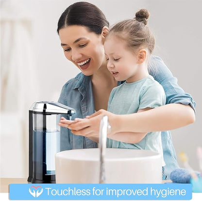 Secura 17oz Automatic Liquid Soap Dispenser, Touchless Battery Operated Hand Soap Dispenser with Adjustable Soap Dispensing Volume Control Dial, Personal Care Dispenser (Chrome) - Image 7