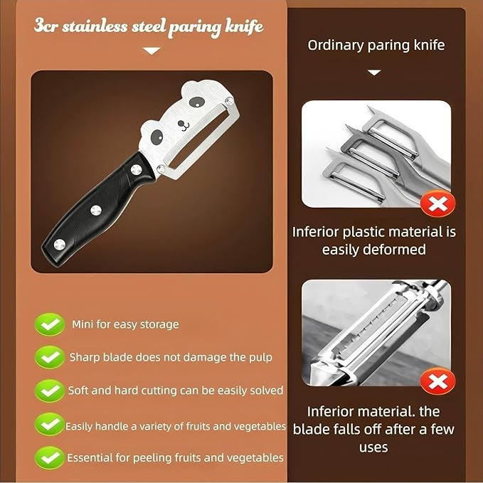 Multifunctional Vegetable Peeler, Stainless Steel Curved Blade Peeler with Ergonomic Handle for Potato, Pumpkin, Melon, Fruit, Kitchen Gadget - Image 5