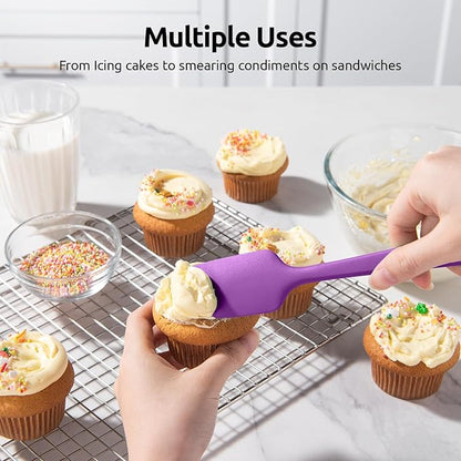High Heat Resistant Silicone Spatula: U-Taste 600ºF Hot-Proof Food Grade Rubber Kitchen Baking Scraper, Flexible and Sturdy Cooking Utensil for Mixing Scraping in NonStick Cookware (4PCS, Multicolors) - Image 8