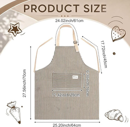 Janmercy 24 Pcs Aprons for Women Men with 2 Pockets Linen Cooking Kitchen Apron Adjustable Bib Chef Apron Bulk Aprons Unisex