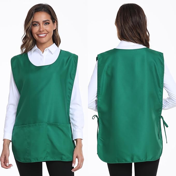 Xeoxarel Unisex Cobbler Apron with 3 Pockets, Smock Vest Apron, Suitable for Cooking，Kitchen，Garden，Hairstylist，Cleaning，Art