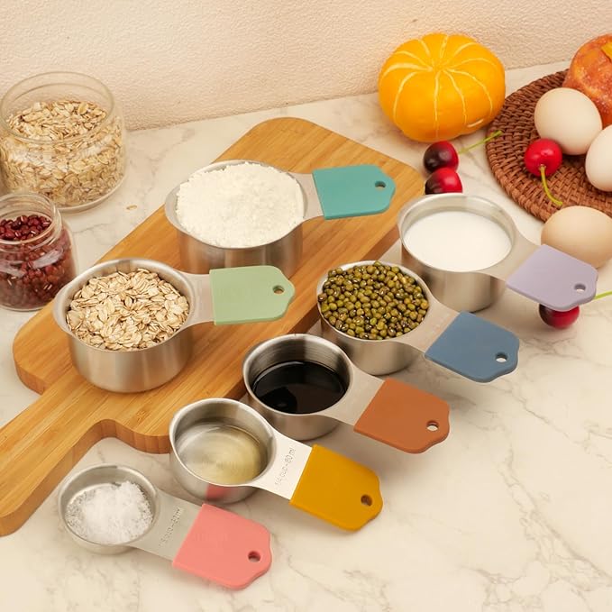 16 Pcs Magnetic Measuring Cups and Spoons Set,Stackable Metal Measure Cup for Measuring Dry and Liquid Ingredients,Kitchen Dry Food, Cooking Baking Measurements - Image 9