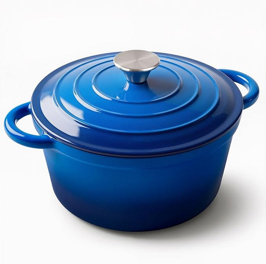 Miereirl 4.5 Quart Enameled Dutch Oven Pot with Lid, Cast Iron Dutch Oven with Dual Handles for Bread Baking, Cooking, Non-stick Enamel Coated Cookware (Dark Blue) by Miereirl