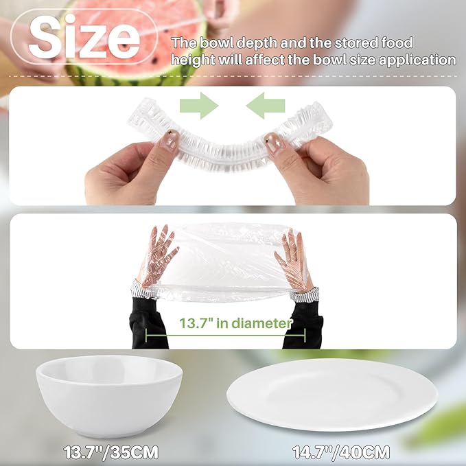 MAQIHAN 100 Bowl Covers Bread Proofing - Extra Large Plastic Wrap for Food Sourdough Bread Baking Rising Elastic Reusable Plate Covers Outdoor Food Fresh Keeping Bags Shower Cap Hair Deep Conditioning - Image 2