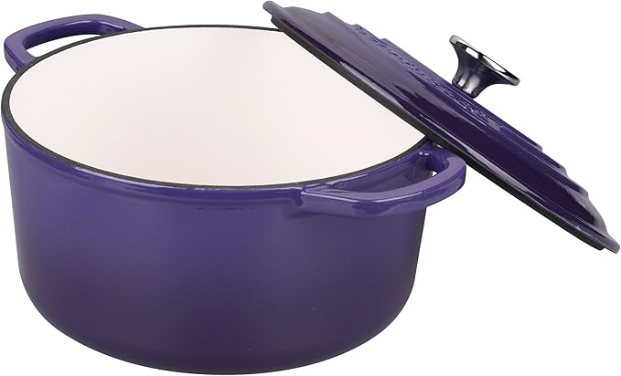 VORRINGARD Enameled Cast Iron Dutch Oven Pot with Lid, for Sourdough Bread Baking, Round Dutch Ovens, 4.5 Quart, Purple - Image 5