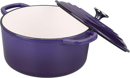 VORRINGARD Enameled Cast Iron Dutch Oven Pot with Lid, for Sourdough Bread Baking, Round Dutch Ovens, 4.5 Quart, Purple - Image 5