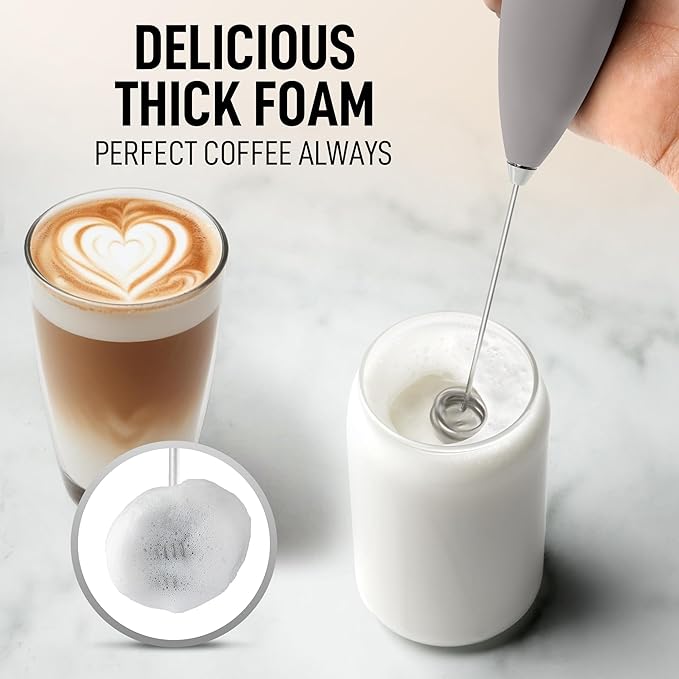 Zulay Kitchen Whisk Milk Frother with 4 Duracell Batteries - Powerful Handheld Foam Maker for Coffee, Lattes, Matcha, Hot Chocolate & Cappuccinos - Whip Creamy Froth in Seconds - Image 2