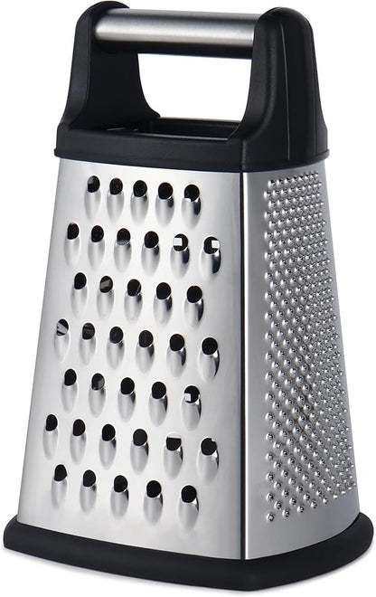 Kaishun Professional Cheese Grater, 4-Sided Stainless Steel Box Grater, Food Shredder for Cheese, Parmesan, Vegetable, Black by Kaishun