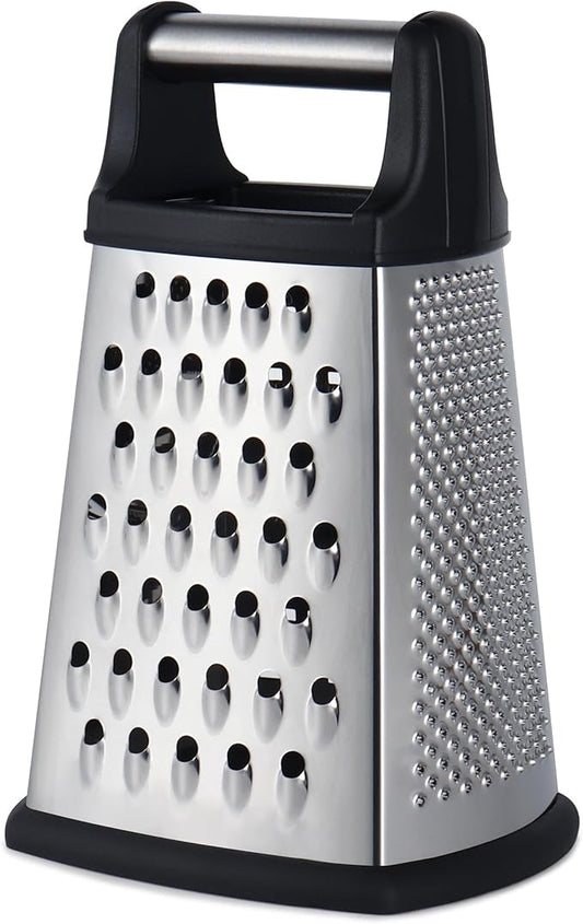Kaishun Professional Cheese Grater, 4-Sided Stainless Steel Box Grater, Food Shredder for Cheese, Parmesan, Vegetable, Black by Kaishun