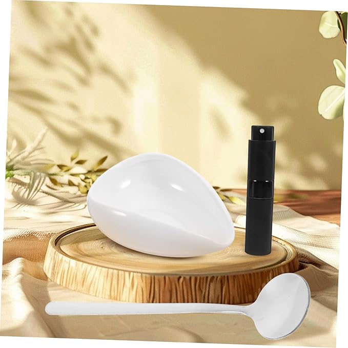 Zerodeko 3 Pcs Ceramic Tea with Coffee Beans Tray Single Dosing Bowl and Spray Bottle for Tea and Coffee Preparation Porcelain Cha He for Enthusiasts