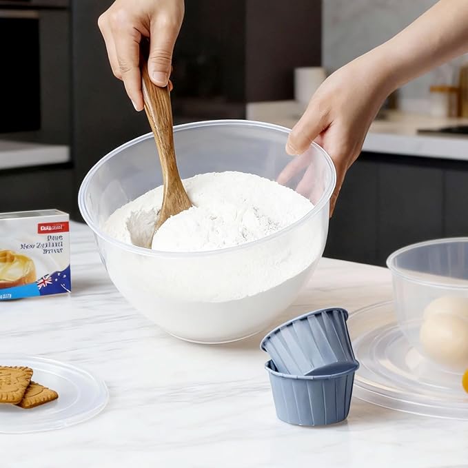 Greentainer Plastic Mixing Bowls with Lids Set for Kitchen, 5 Set Nesting Bowls for Mixing, Baking, Prepping, Cooking and Serving Food, Mixing Bowls Dishwasher, Microwave Safe - Image 9