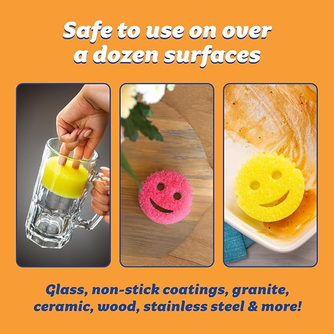Scrub Daddy 4 Scrub Daddy Sponges & 4 Scrub Mommy Kitchen Sponges - Scratch-Free for Dishes & Multipurpose Cleaning - BPA Free & Made with Polymer Foam - Stain & Odor Resistant (16 Pack) - Image 7
