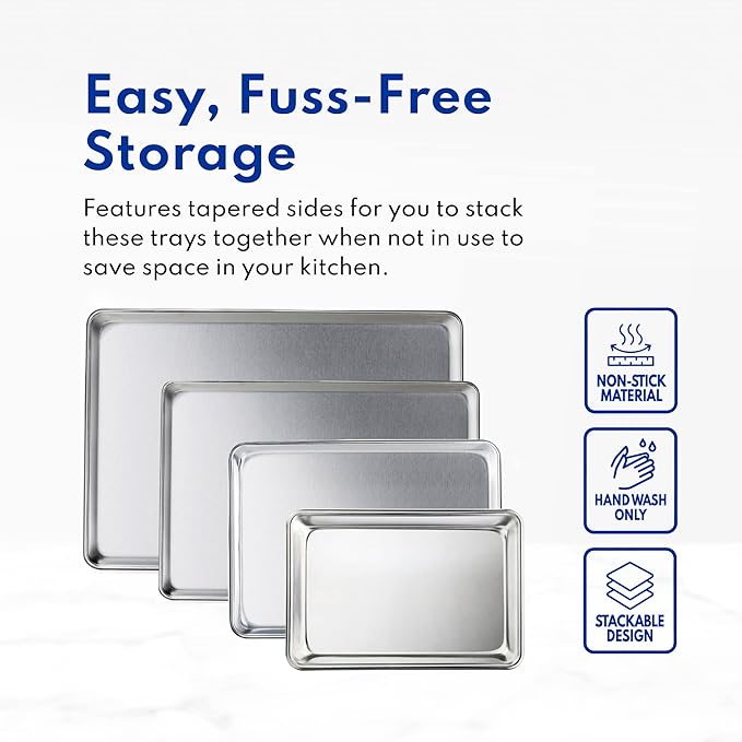 New Star Foodservice Commercial-Grade 18-Gauge Aluminum Sheet Pan/Bun Pan (13 L x18 W x1 H (Half Size) Measure Oven) - Image 8