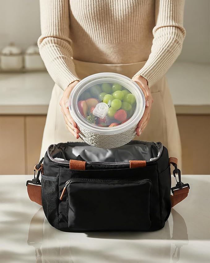 Metahom Ceramic Bowls with Lids Set of 2, Nesting Bowls for Work Lunch, Meal Prep, Food Storage Containers for Soup Salad Cereal, Microware & Dishwasher Safe, 6 & 7 Inch, 29 & 47 Oz, White - Image 4
