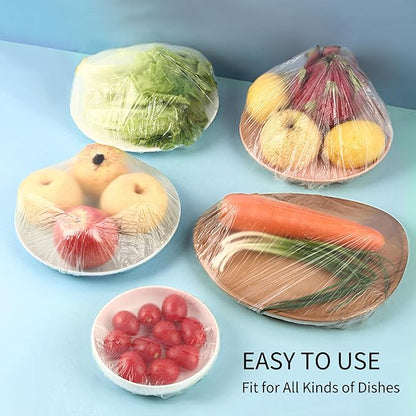 Homelove Plastic Bowl Covers Dish Cover Food Cover, 200pcs Reusable Elastic Stretch Fresh Keeping Covers, Kitchen Dining Cookware Canning Lids Food Bags, Universal Kitchen Plastic Wrap [Colorful] - Image 2