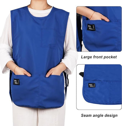 Waterproof Unisex Cobbler Apron with 4 Pockets Vest Style Ultralight Chef Waiter Work Overalls